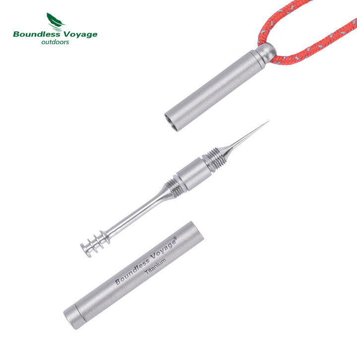 必唯纯钛户外多功能小工具钛牙签露营掏耳勺轻量便携不生锈多用途 Ti9008O