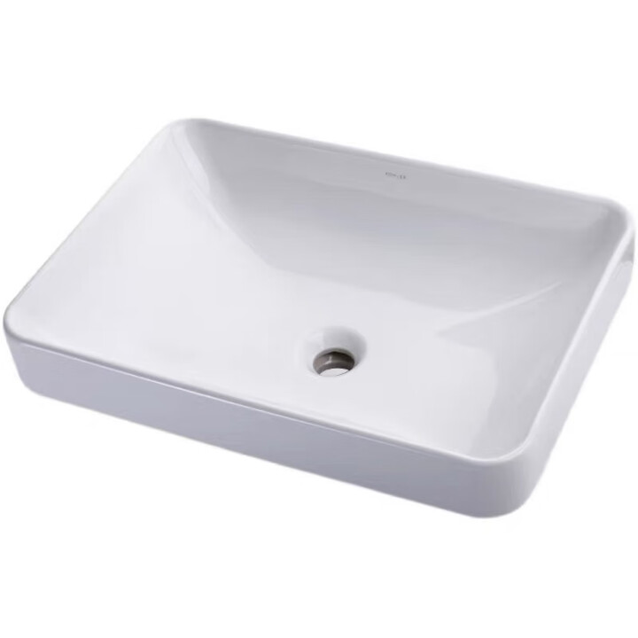 科勒台上盆K-2660T/K-5373T新款半嵌入式方形洗手盆洗脸盆陶瓷台盆 K-5373T配下水 585x460x173【图片 价格 品牌 ...