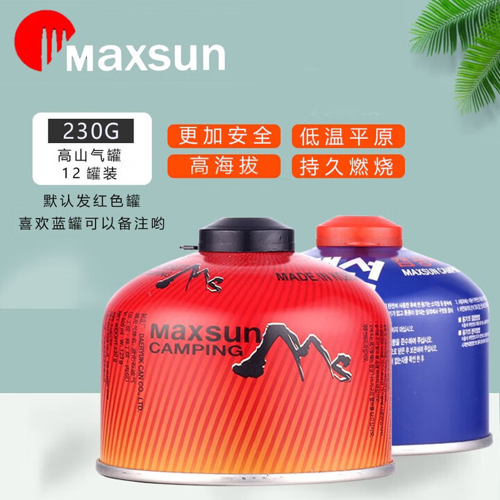 脉鲜进口户外高山防暴气罐野营露营野炊野餐便携气炉燃料扁气罐煤气瓶 G2丁烷气罐  230gx12罐