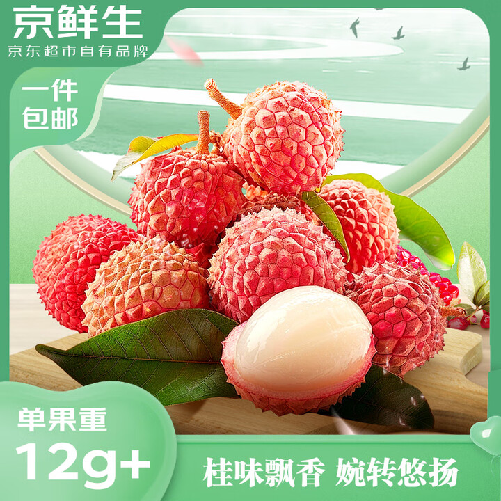 【京鲜生妃子笑荔枝】京鲜生 广东桂味荔枝 净重5斤装 单果12g+ 水果 源头直发包邮【行情 报价 价格 评测】-京东