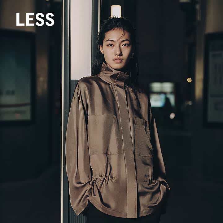 LESS桑蚕真丝休闲立领夹克女设计感垂感薄款宽松外套2O4610590 217灰浅咖 M【图片 价格 品牌 报价】-京东