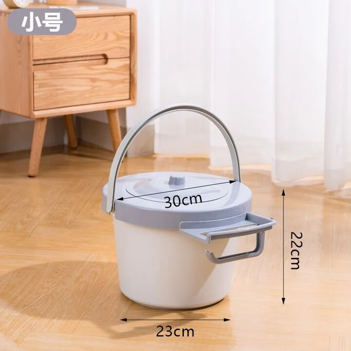 咏颖便携马桶户外坐便器移动便携孕妇老人儿童坐便桶野营露营应急马桶 灰色【加厚款】小号承重180斤