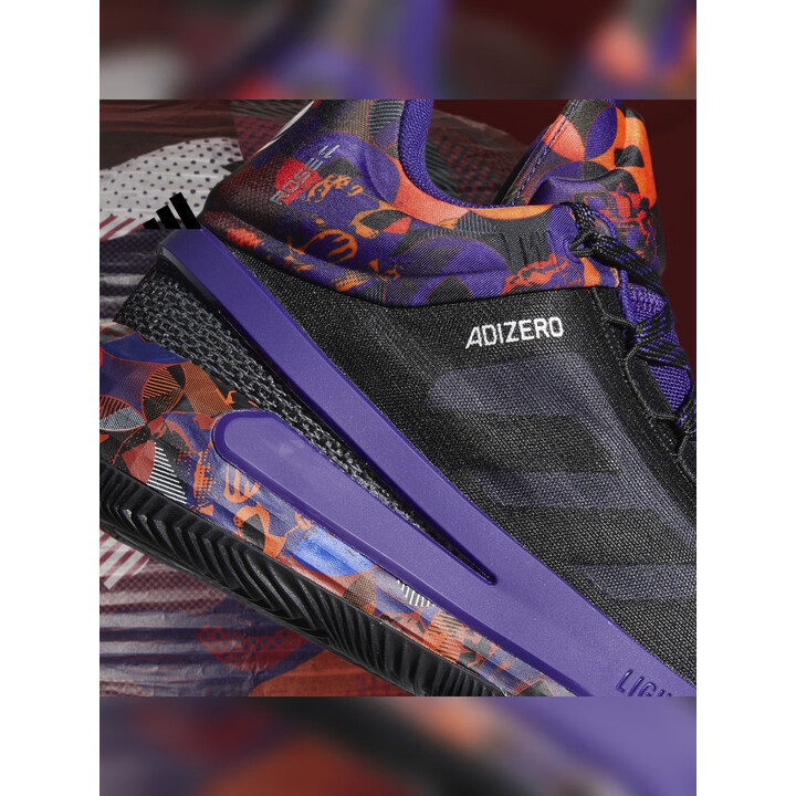 adidas罗斯11代中帮专业篮球运动鞋男子阿迪达斯官方黑色紫色橙红445