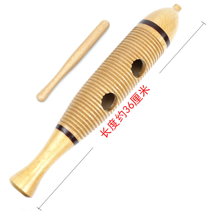 益米乐园奥尔夫木鱼打击乐器教具幼儿园音乐鱼梆子响筒红色木鱼蛙鸣筒