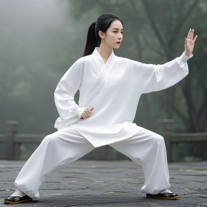 山人新太极服男女同款游龙太极拳练功服2025秋季武术表服演出服武当道袍 白色套装_男女同款 M【图片 价格 品牌 报价】-京东