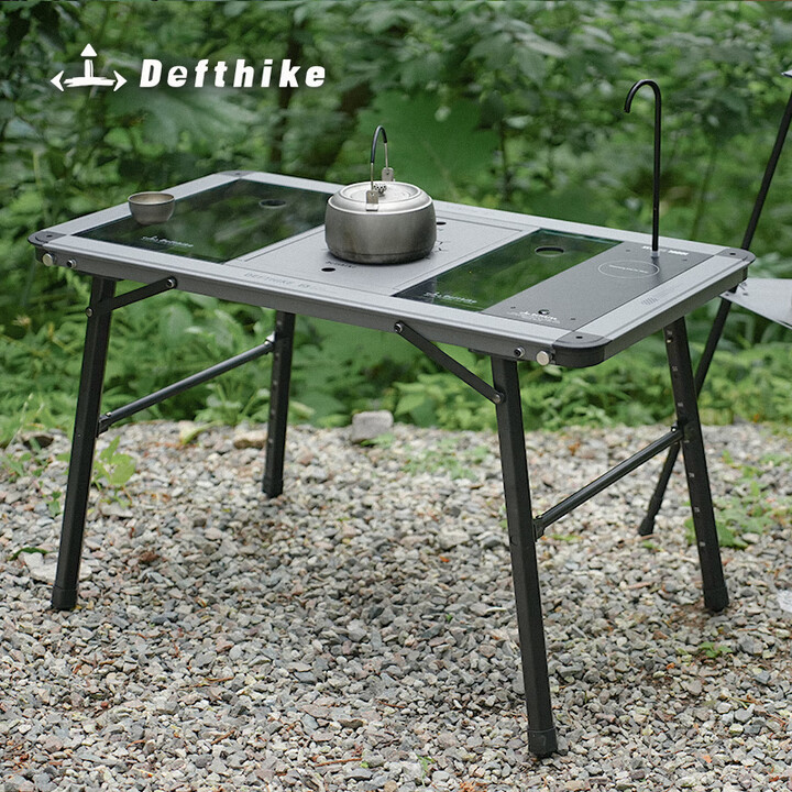 迪飞客世纪桌户外露营桌子便携战术IGT桌三单元3+5可拼接拓展铝合金野餐 【世纪桌】igt玻璃板+上水器+半单元玻璃板
