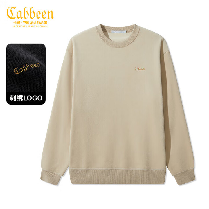 【卡宾3254107023】卡宾(CABBEEN)【压压绒复合布】线衫男士LOGO密针刺绣工艺冬季长袖线衫【行情 报价 价格 评测】-京东