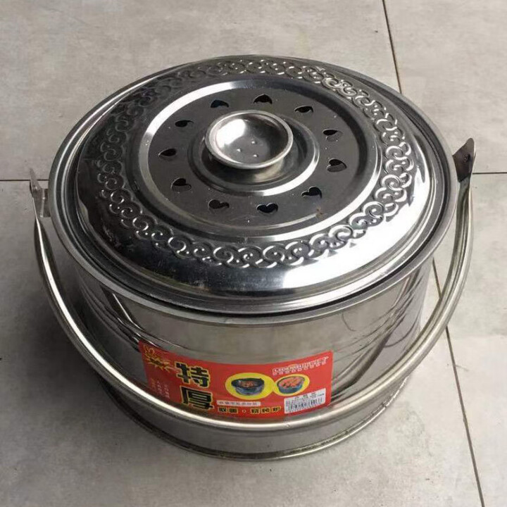 仰朋木炭烤火炉取暖炉手提烤火盆家用移动碳盆烧烤炉炭炉日式室内乔迁 31加厚烤炉(带网)直径31高17厘米