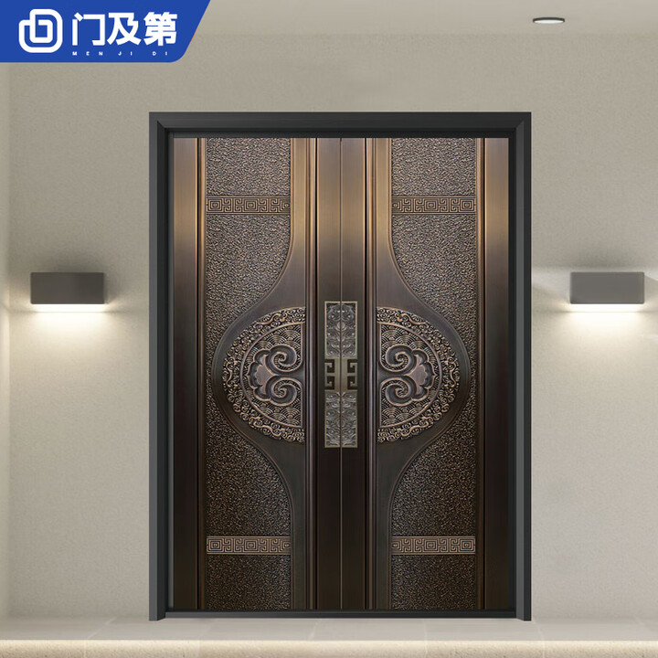 门及第纯铜别墅防盗门庭院门双开门农村自建房定制门 款式3（每平方价格）【图片 价格 品牌 报价】-京东