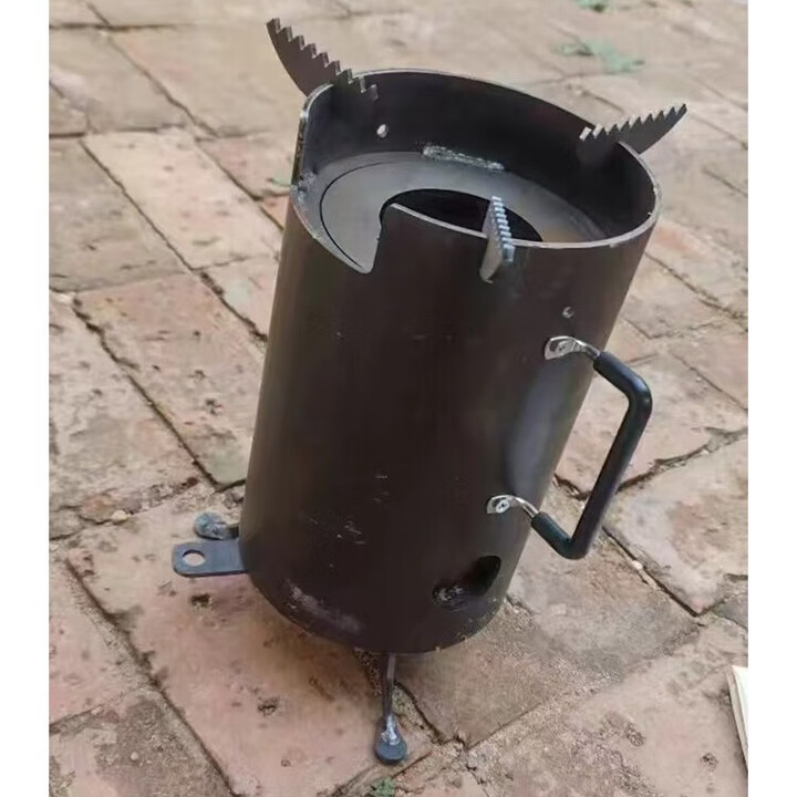 仕夕烁柴火灶户外便携式猛火无烟家用钓鱼露营野餐气化炉灶新款两用 (气化柴火炉) 单炉 加厚碳钢