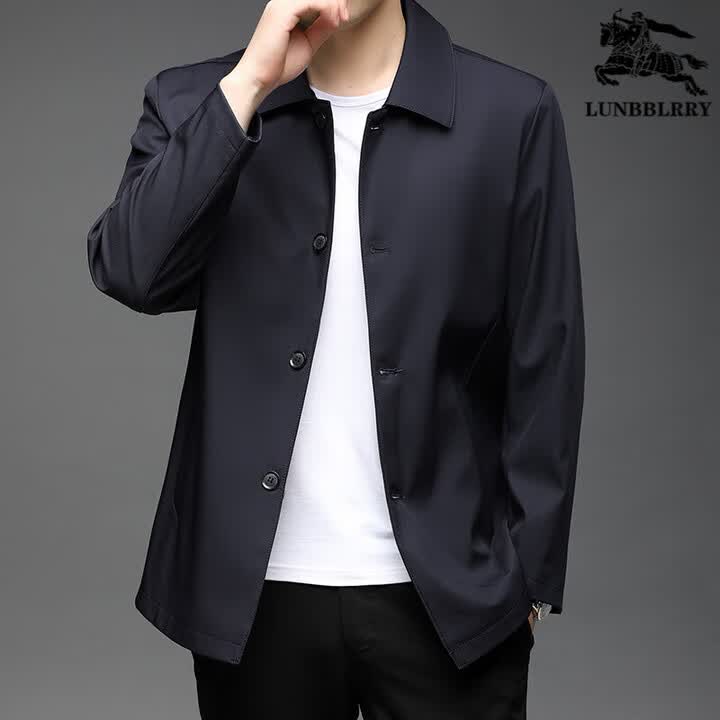 B PRORSUM巴宝莉轻薄夹克外套男公务员高端商务休闲茄克翻领外套 藏青色 2XL 185【图片 价格 品牌 报价】-京东