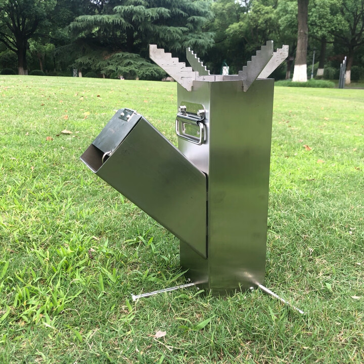 便携式户外露营柴火炉、火箭炉、火力猛