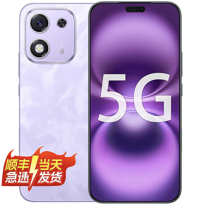 Hi nova 华为智选手机 X70i 新品 5G手机  防水 防摔 NFC一亿像素 AI拍照键高亮OLED护眼屏 6000mAh大电池 玉兰紫 12+256GB