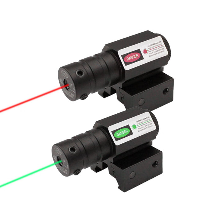 宏杰星迷你低基抗震激光红外线上下左右可调激光点瞄准仪绿光户外信号灯 【红光】+2组纽扣电池