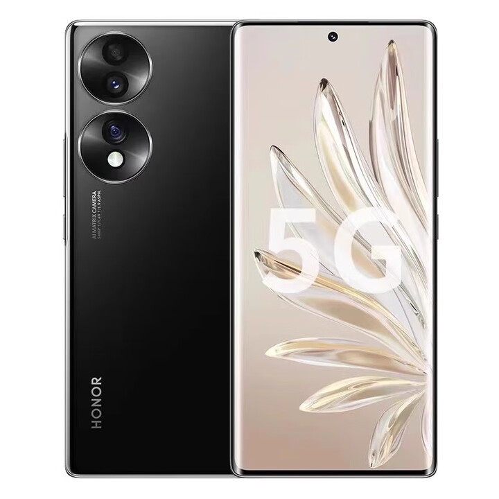 荣耀（HONOR）/荣耀70 通5G曲面屏高刷120Hz智能指纹超清拍照备用手机 亮黑色 12GB+256GB x 5G全网通 x 套餐2