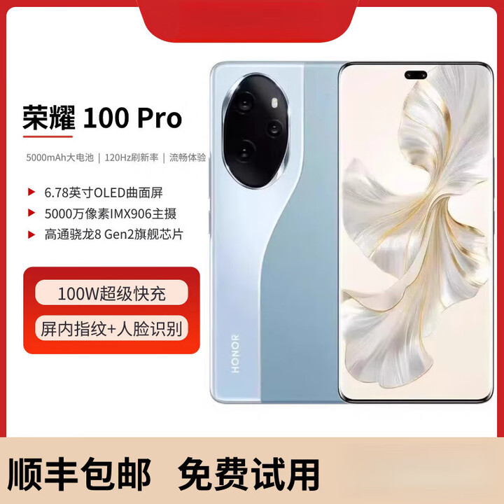 荣耀（HONOR）荣耀100Pro骁龙8+芯5G曲面屏荣耀100手机5000万拍照NFC5G全网通_套餐一_荣耀100_12GB+256GB_ 亮黑色 5G全网通_荣耀100_16GB+256GB