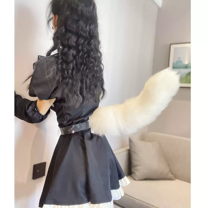 何健弓电动兽尾电动尾巴会动可动尾巴cos漫展真毛狐狸尾巴猫狗尾巴道具 遥控三档电动款透明腰带 白狐真毛50【图片 价格 品牌 报价】-京东
