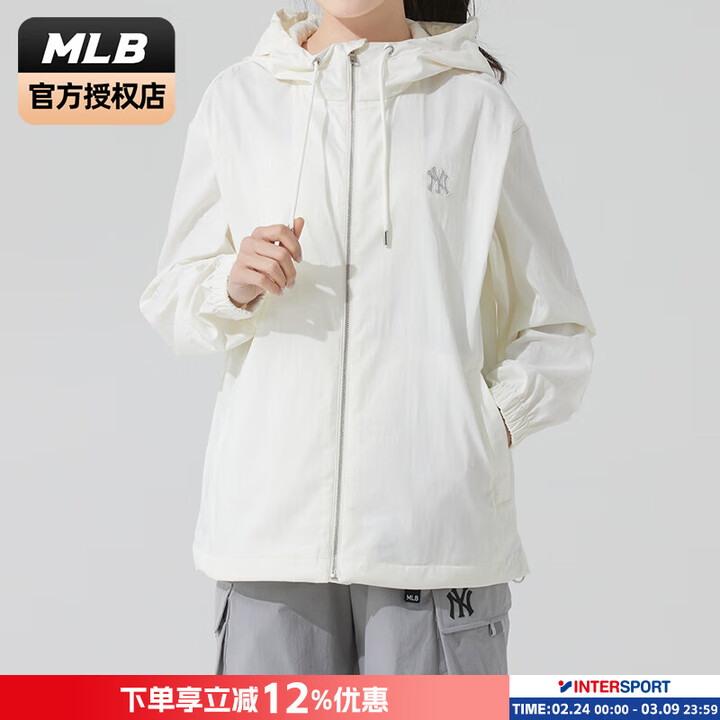 MLB男装女装 2025夏季新款梭织连帽夹克情侣装宽松潮流时尚运动外套 3AWJM0453-50IVS S【图片 价格 品牌 报价】-京东