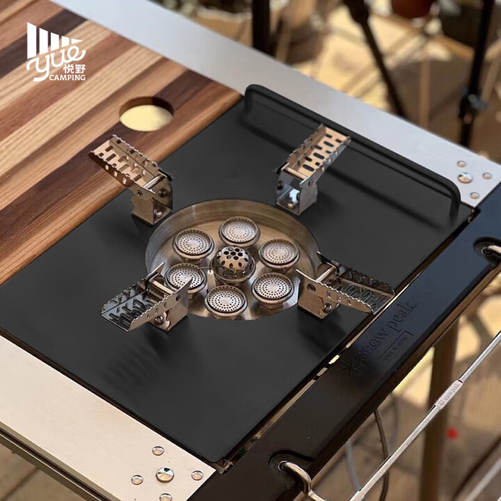 詫祭户外露营步林B1718炉板不锈钢一单元igt桌板 B18黑色IGT炉板 有把手