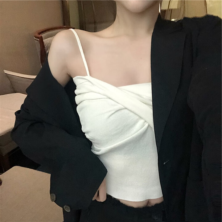 慕慧尔品牌性感大码心机吊带外穿胖mm修身显瘦冰背心丝针织衫夏季内搭