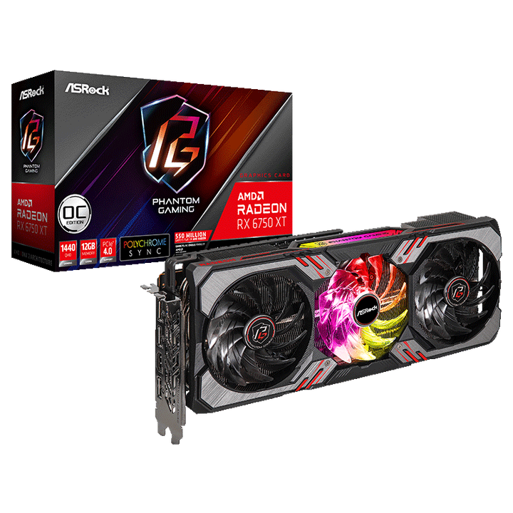 【华擎RX6750XT PGD 12GO】【8成新】华擎(ASRock) AMD RADEON RX6750XT PGD 12GO 电竞游戏 ...