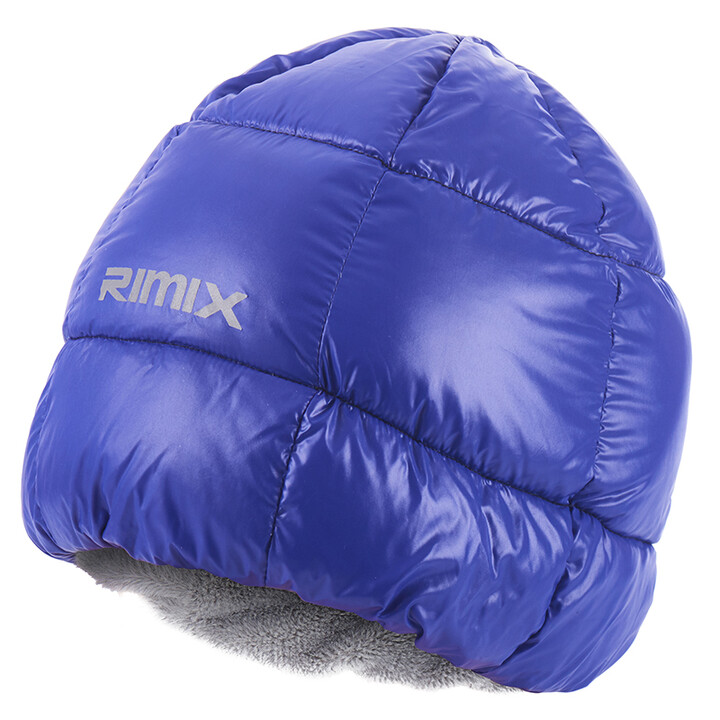 RIMIX羽绒帽户外登山轻盈舒适保暖帽子防冻防护超轻骑行帽加绒加厚保暖防风帽子 蓝色