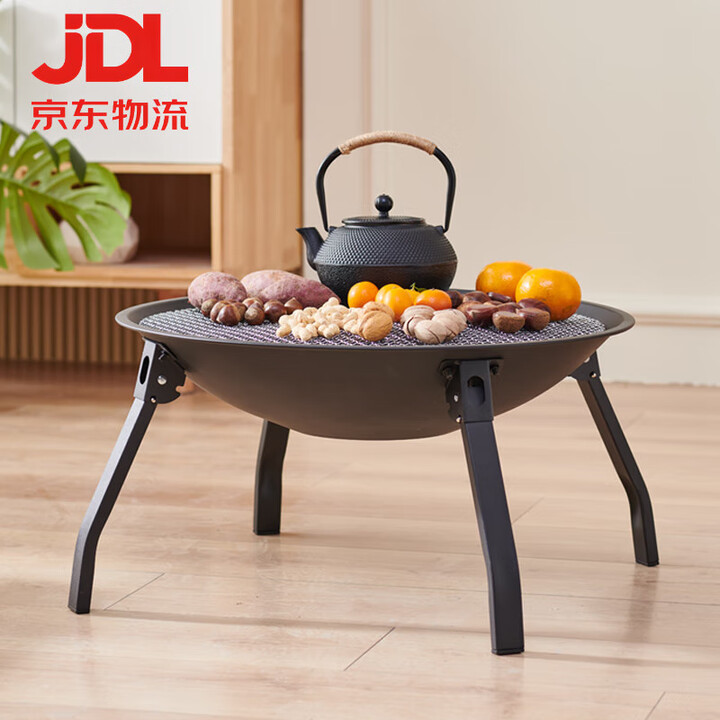 赟娅围炉煮茶家用室内烧烤炉户外碳烤炉烧烤架多功能折叠围炉取暖烤火 折叠围炉【无茶壶】六件套+桌板