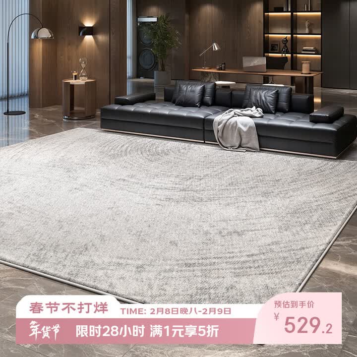Y U-LIVE地毯客厅2026新款意式极简免洗可擦沙发茶几垫轻奢高级卧室床 S仿羊绒-台痕 300*450CM【强力防滑底】【图片 价格 ...