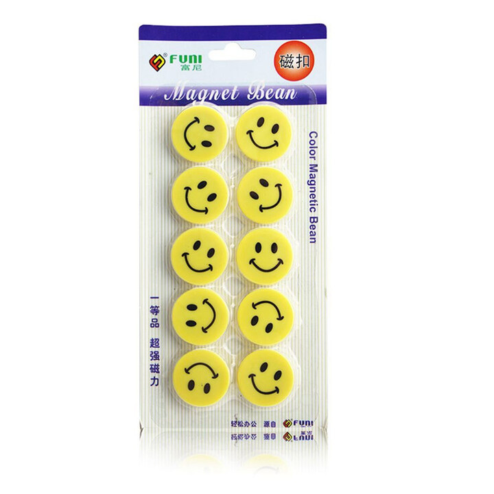 富尼（FUNI） CT-366微笑圆形磁粒办公白板生活用笑脸磁铁强力磁粒
