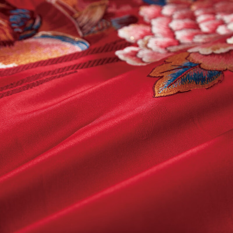 富安娜[线下同款]婚庆床单八件/花前月下1.8m床（230*229cm）