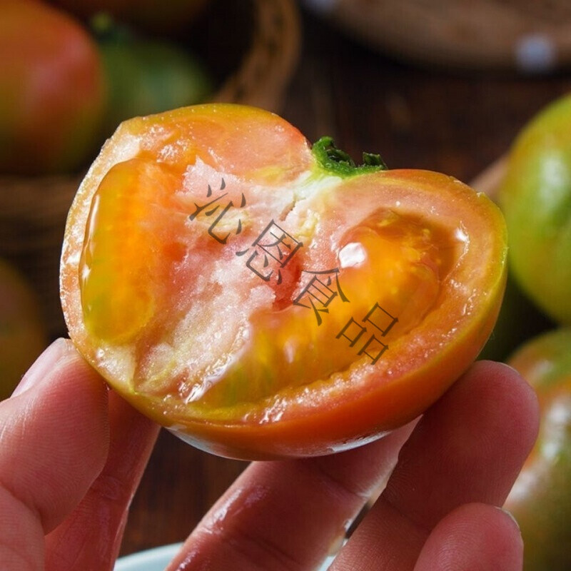 丹东铁皮柿子草莓西红柿碱地柿子绿腚柿子生吃番茄脆柿子水果番茄