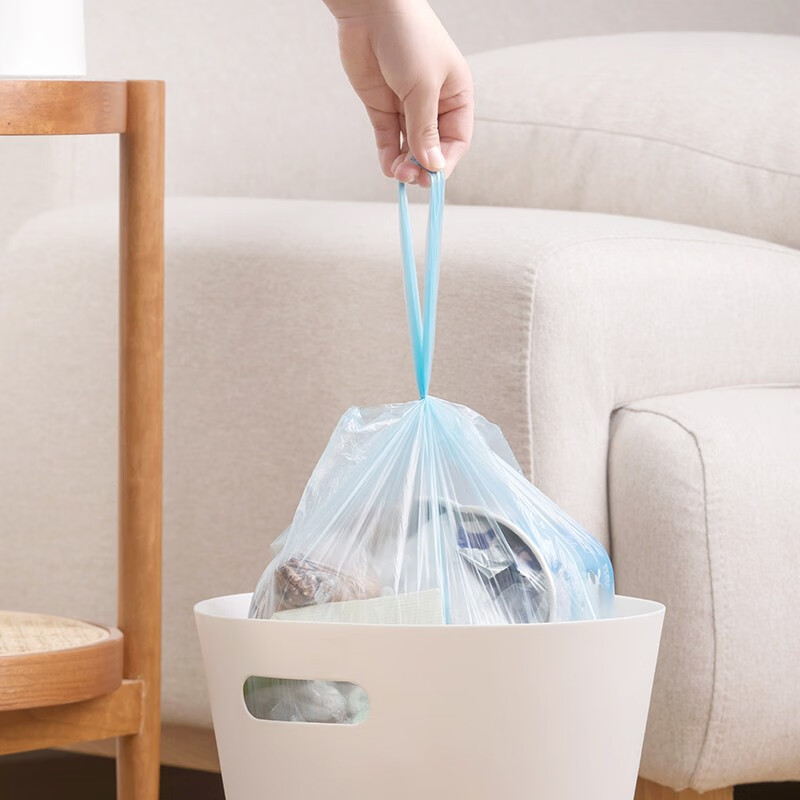 茶花点断式背心垃圾袋厨房卫生间一次性塑料垃圾袋 【1卷共100只】背心式垃圾袋