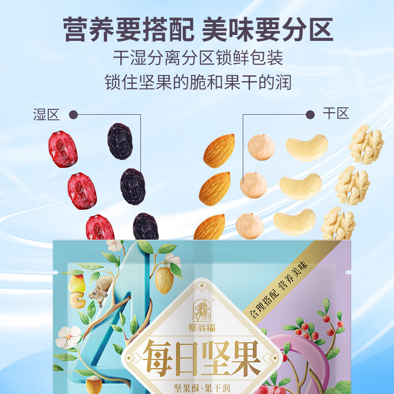 塞翁福 每日坚果25克*30袋 混合干果 休闲零食 礼盒装