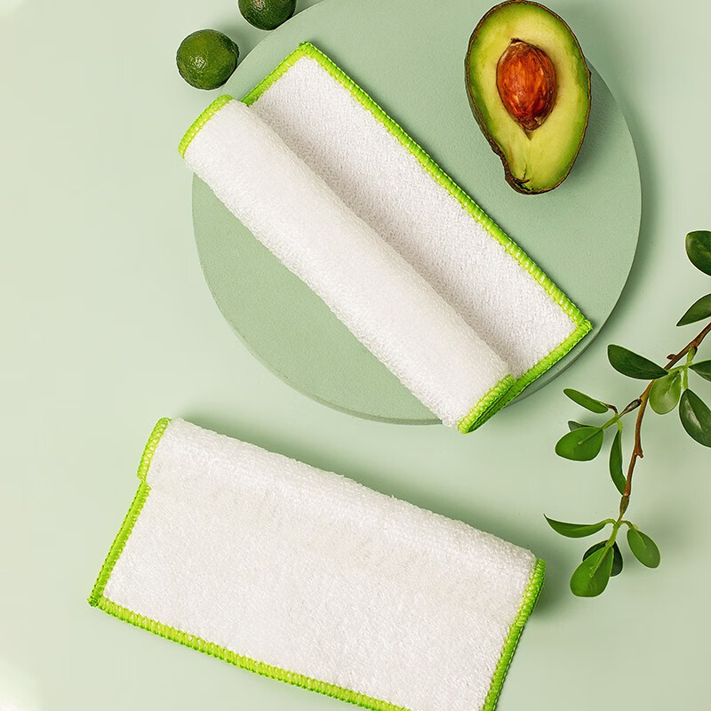 茶花（CHAHUA）竹纤去油抹布洗碗布巾家务清洁厨房毛巾去油家用吸水不掉毛 【2片装】竹纤去油抹布