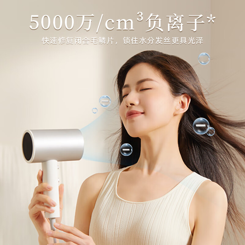 小熊（Bear）吹风机 电吹风家用 吹风筒大功率高速风力速干 宿舍便携低噪负离子不伤发专用磁吸风嘴DCF-C18E5