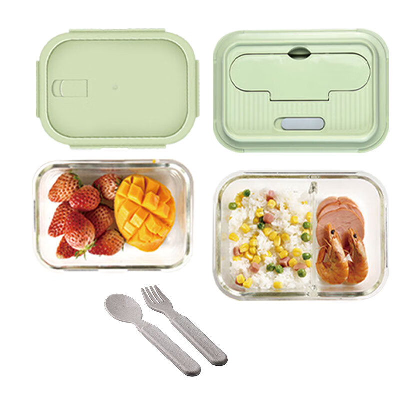 艾逸瑶选晶萃高硼硅玻璃饭盒2件套B（640ml+1040ml）CJ-21121