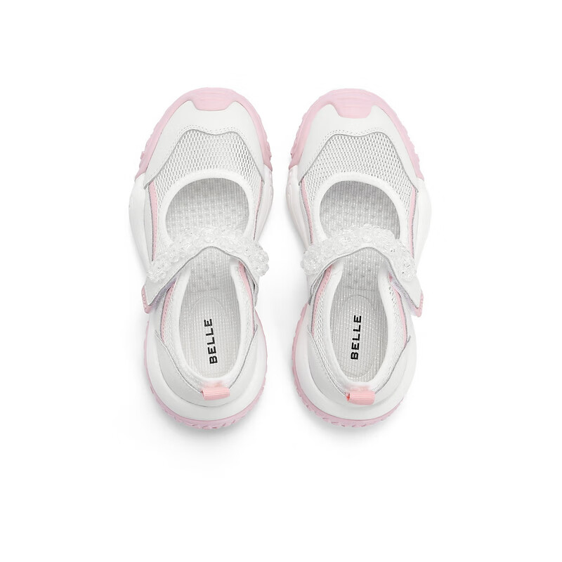 百丽丑萌运动鞋童鞋2023夏季新商场同款透气魔术贴凉鞋A2330B83 白色 28