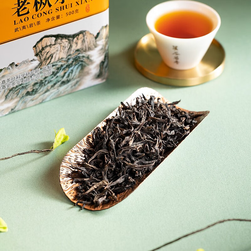 叶嘉岩武夷正岩老枞水仙岩茶乌龙茶中足火散茶口粮茶礼盒装一斤装500克 500克