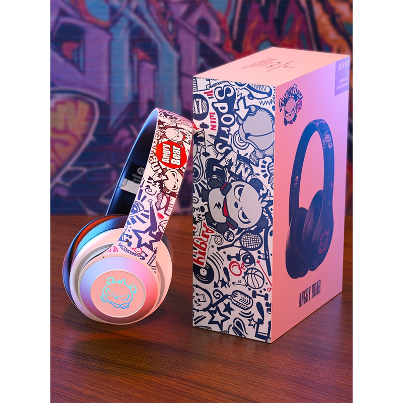 奇联BH10蓝牙耳机头戴式无线重低音降噪电竞吃鸡游戏耳麦苹果安卓手机电脑通用男女生