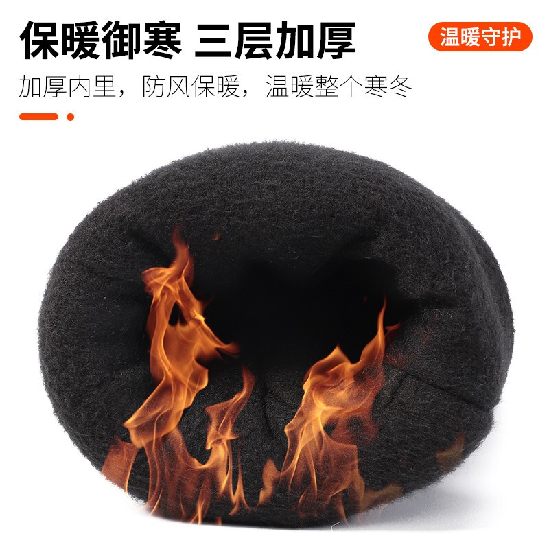 南极人骑行手套男冬季户外保暖骑车电动摩托车加厚加绒运动装备防寒防风触屏男士滑雪手套N2E0X050511 黑色