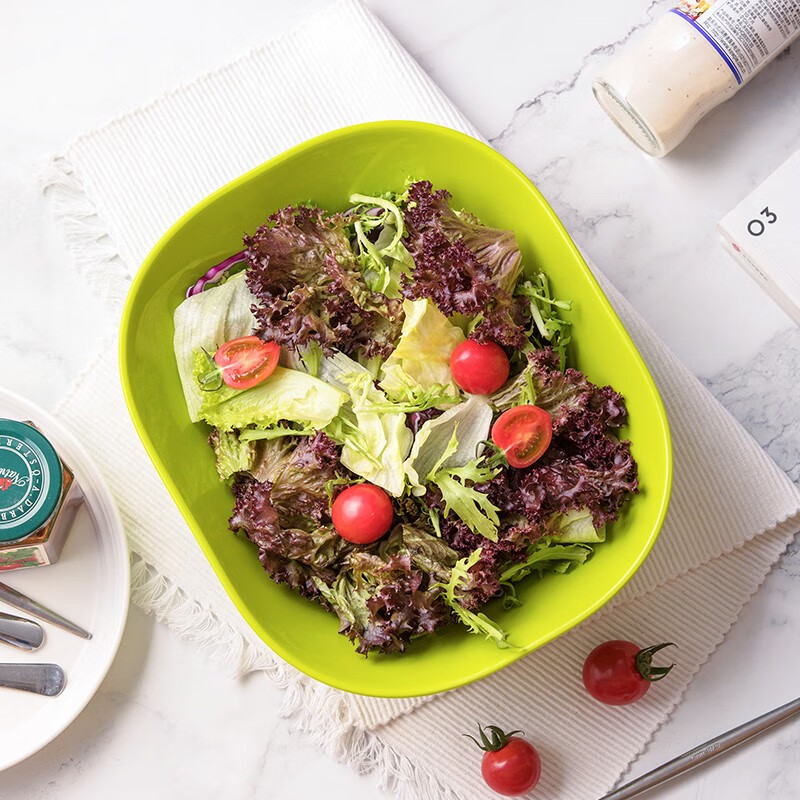 茶花（CHAHUA） 茶花水果盘果盆客厅沙拉水果盆塑料创意时尚沙拉碗 2787方形颜色随机3个