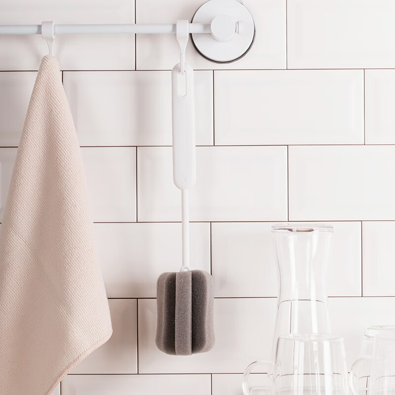 茶花易洁杯刷长柄小刷子去茶渍洗杯子海绵清洁刷奶瓶刷 海绵杯刷