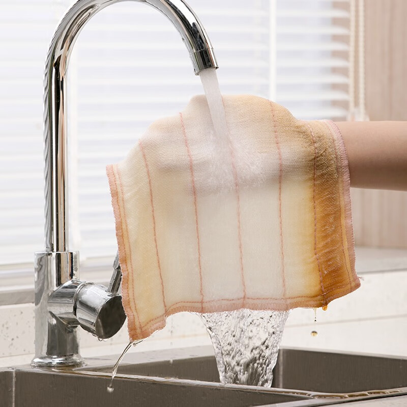 茶花（CHAHUA）茶花夹层棉柔抹布（3包9片装）加厚清洁洗碗布 【1包3片装】颜色随机 30CM*30CM