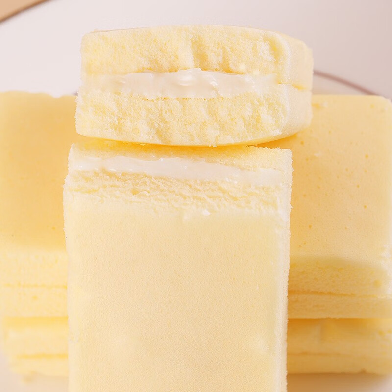 满格华夫半咸豆乳蛋糕 网红零食下午茶糕点营养早餐夹心蛋糕 1箱 380g