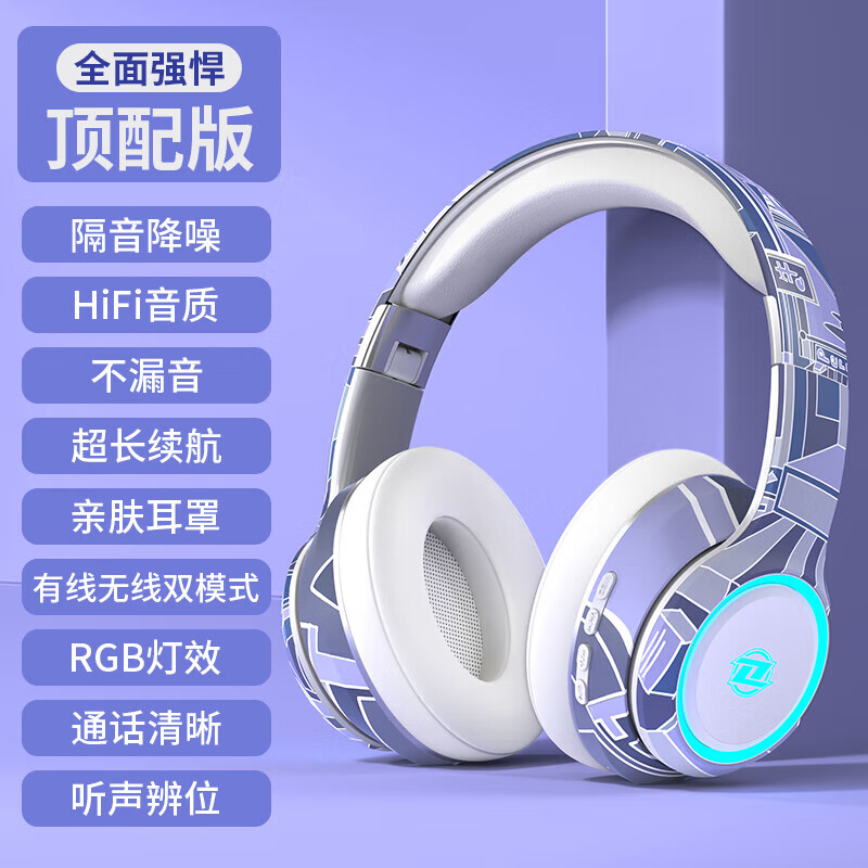 国潮头戴式适用索尼蓝牙耳机柏林之声音质无线电竞游戏降噪PC电脑二合一手机带麦高颜值可插卡听歌