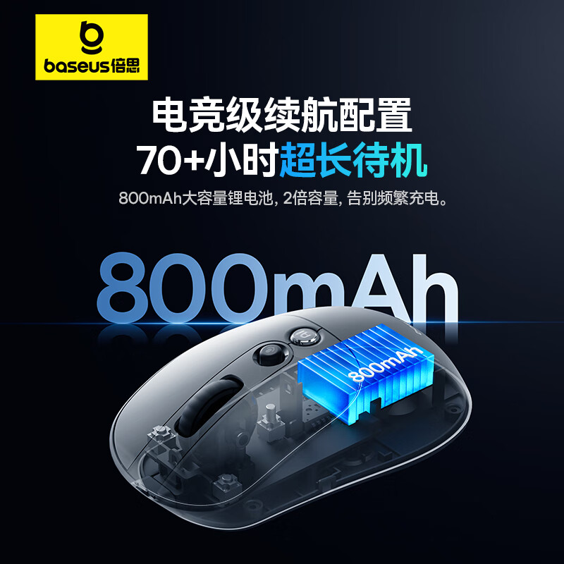 倍思（Baseus）AI智能鼠标 无线鼠标 蓝牙鼠标 智能写作DeepSeek问答语音翻译 办公充电静音轻量化人体工学鼠标