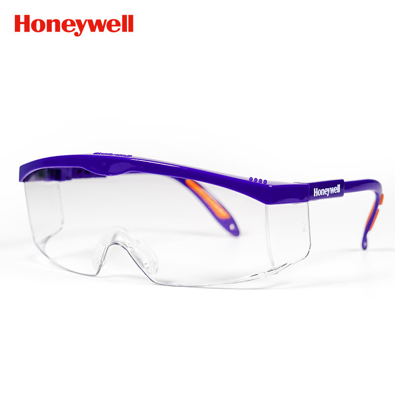 霍尼韦尔（Honeywell）100100护目镜S200A系列 蓝色透明镜片 男女防风沙 防尘防雾 骑行眼镜定制（2件起购）