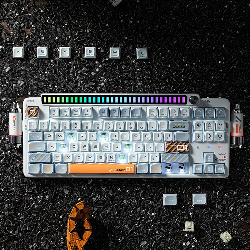 KEYSME Lunar01白月光磁轴机械键盘电脑87键三模五连无线蓝牙有线客制化热插拔电竞游戏专用男生生日礼物