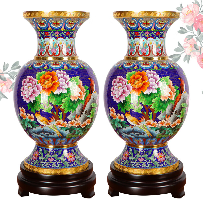 北京景泰蓝花瓶摆件铜胎掐丝珐琅送老外商务礼品新家结婚生日礼物