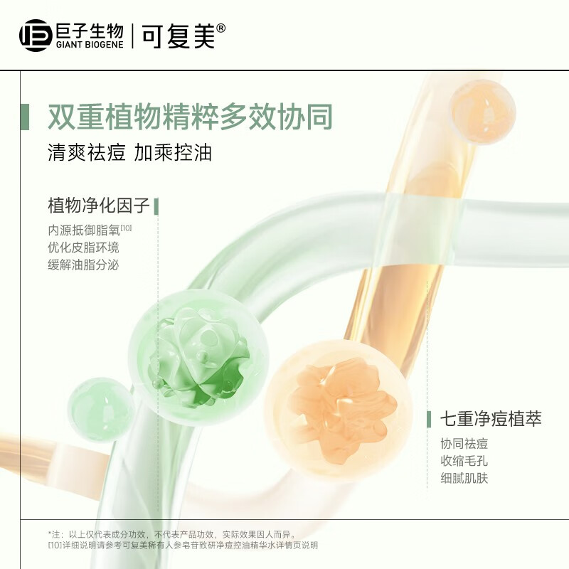 可复美秩序水 稀有人参皂苷致研净痘控油精华水 祛痘保湿控油去角质 秩序水150ml+秩序乳80ml